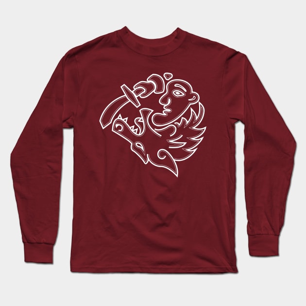 Warrior / Wolf Long Sleeve T-Shirt by QuickyDesigns